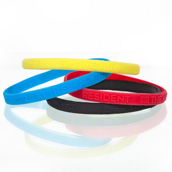 JPS14100E 1/4" Silicone Band with Embossed Cust...